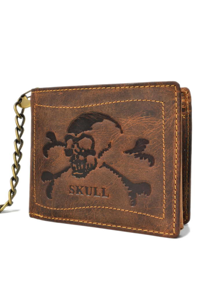 Vintage Skull wallet Scheintasche Leder